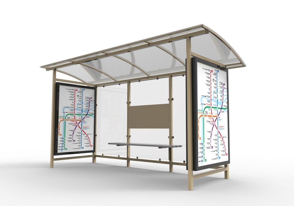 Остановочный павильон AA-1002 3000 х2000 х2500 полимерное бетонирование
						 (Н.Новгород)